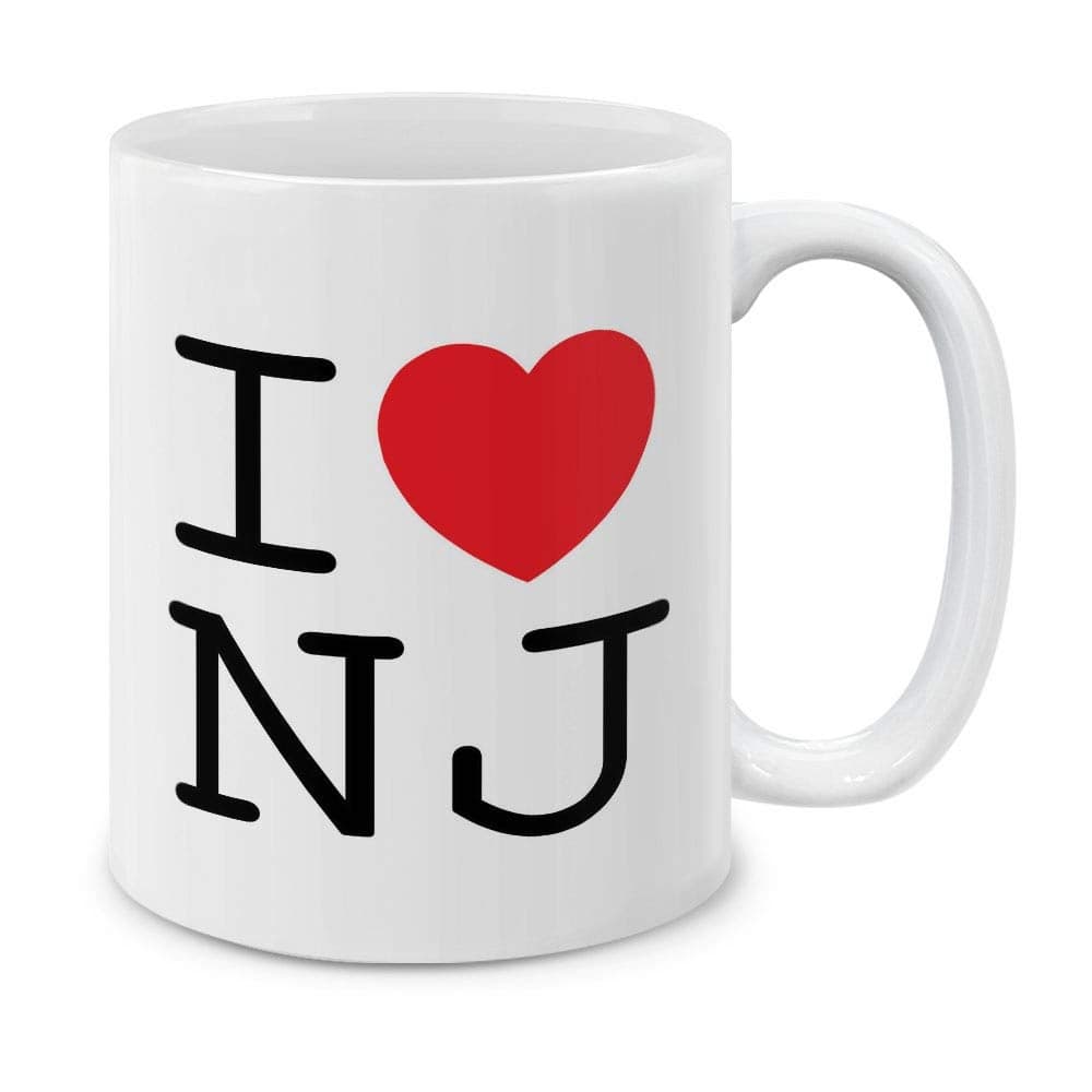 MUGBREW I Love NJ New Jersey Ceramic Coffee Mug Tea Cup 11 OZ