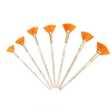 Little Birdie Synthetic Hair Fan Brush Set- Size 0 to 12, 7pc