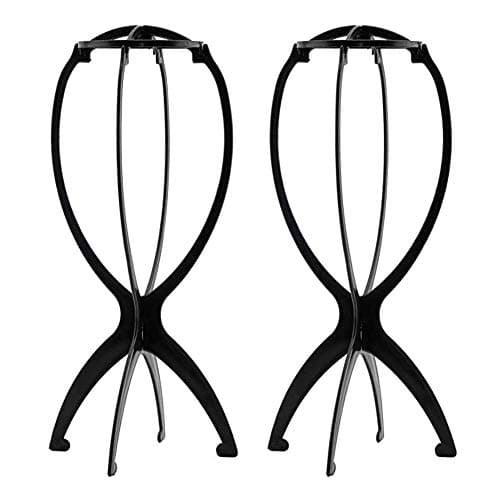 Wig Stand Wig Head Portable Wig Holder Wig Head Stand for All Wigs Travel Hair Stylist Gifts for Women 2PC