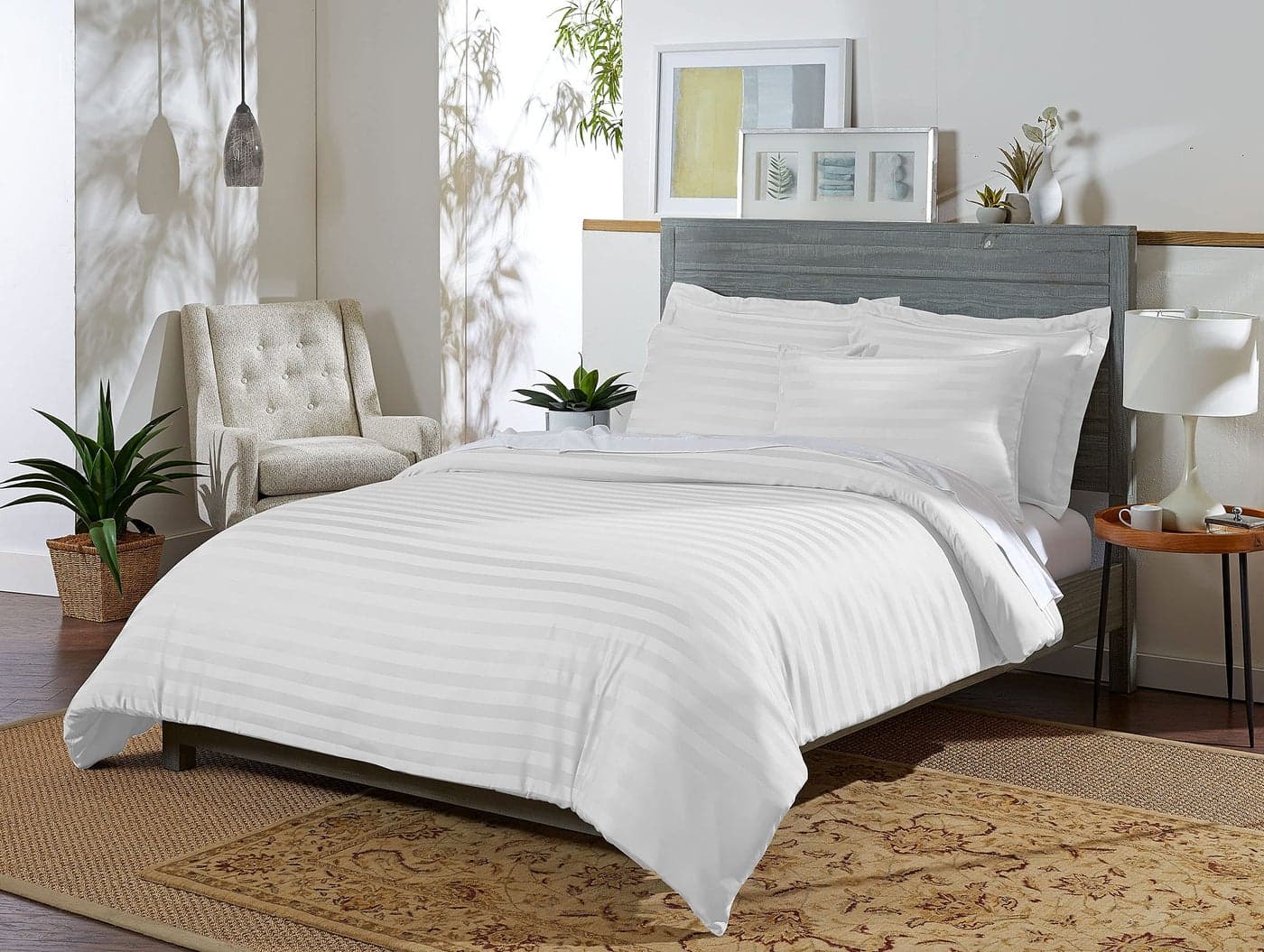 Pure Bamboo Queen Duvet Cover 3 Piece Set Genuine 100 Organic Viscose Derived from Bamboo Luxuriously Soft and Cooling 2 Pillowcases Queen Jacquard White