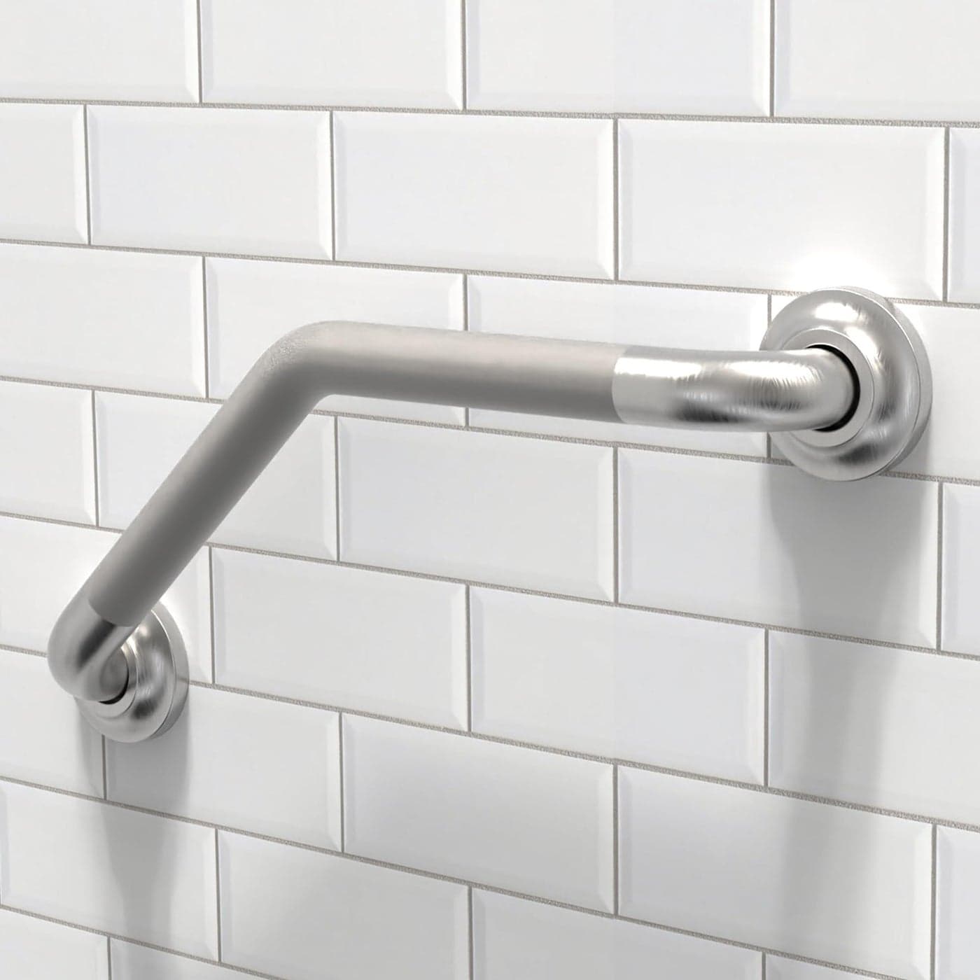 AmeriLuck Decorative Angled Grab Bar for Stud Mount ADA Compliant 500lbs Loading Capacity Stainless Steel Peened 16 inches