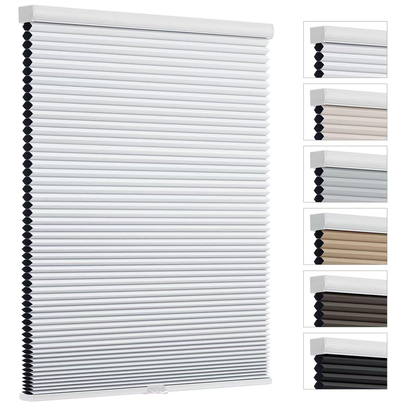 Changshade Cordless Cellular Shades Black Out Blinds for Window Room Darkening Blackout 15 Inch Honeycomb Thermal Insulated Light Heat Blocking Privacy for Bedroom Bathroom 36 Wx72 H White