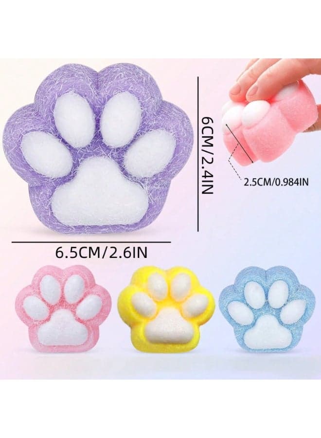 1pc Cute Cat Paw Squeeze Toy, Soft Plush & Silicone Sensory Fidget Stress Relief Toy, Stretchable Bouncy Paw Squishy for Kids, Girls, Office Relaxation, Anxiety Relief, Party Favors and Holiday Gifts