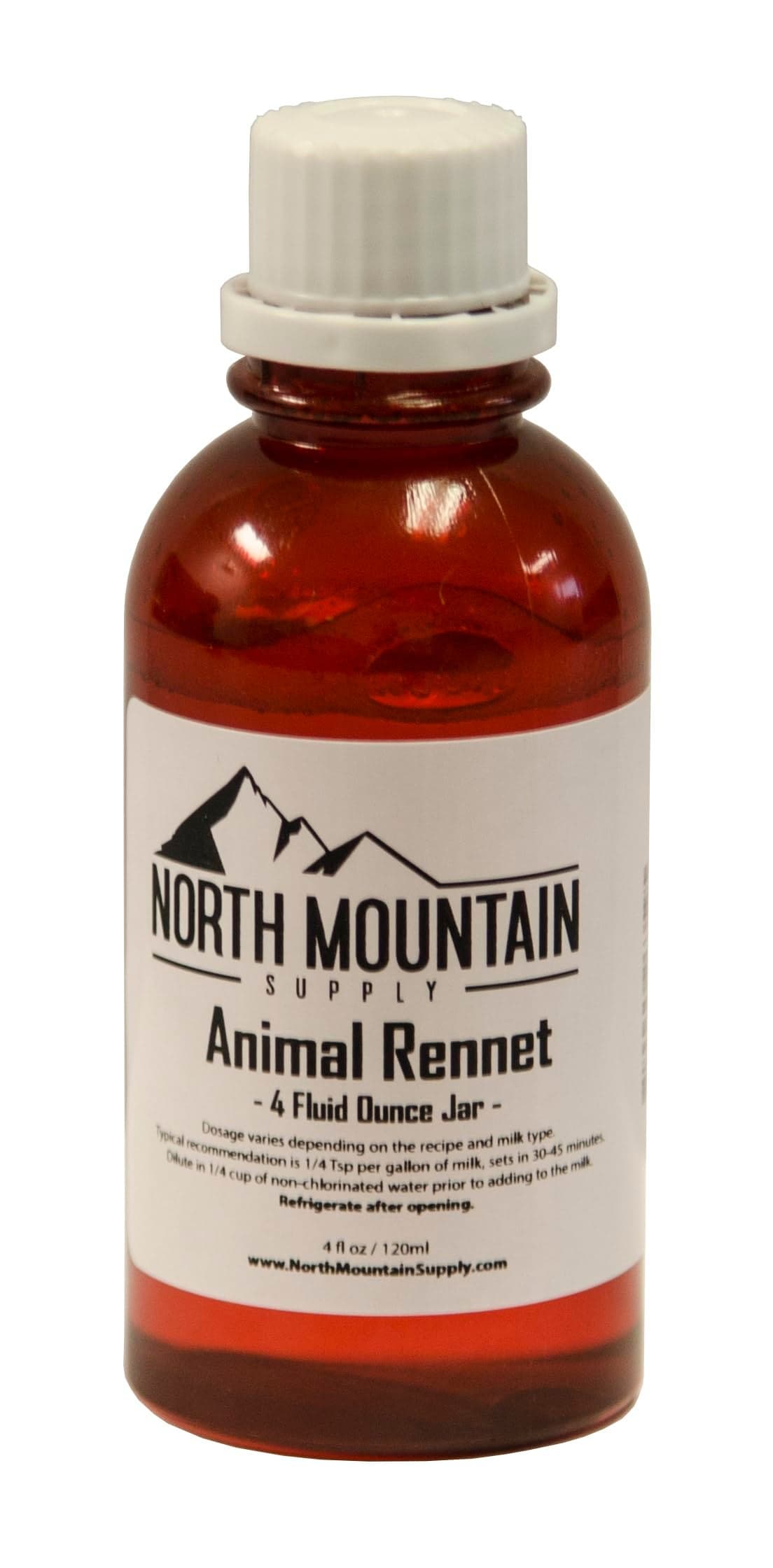 North Mountain Supply Professional Quality Liquid Calf Rennet Animal Rennet for Cheese Making 4 Fluid Ounces