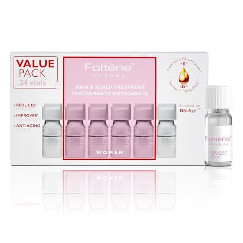 FOLTENE Hair Regrowth Treatment for Women – Hair Serum for Hair Growth with Tricalgoxyl – Anti-Thinning Scalp Formula for Thicker, Stronger Hair – Free from Parabens & Sulfates – 24 Vials