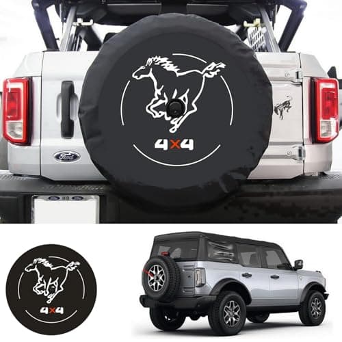 Aolowewin Galloper 4X4 Spare Tire Cover with Camera Hole for Ford Bronco, Jeep, Toyota SUVs Back Wheel Cover with Camera Hole, Spare Tire Cover Protector (L: 265/50R20, 255/70R17, 245/75R16)