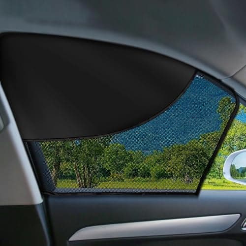 LSTRAGY 2 PCS Car Window Shades Magnetic Double Layer Car Side Window Sun Shades with Full ShadeHalf Shade Front Window Covers for DriverCar Accessories