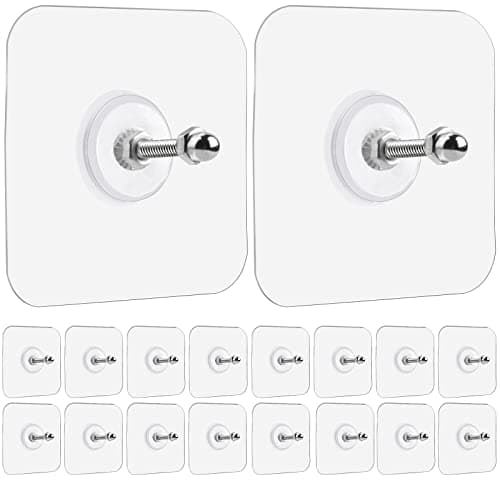 Wall Hooks for Hanging, 18 Pack Screw Wall Hangers Without Nails Adhesive Hooks Heavy Duty for Mount Wall Shelf, Kitchen, Bathroom, Key, Home and Office, Waterproof and Rustproof(18 mm)/13 lbs(Max)