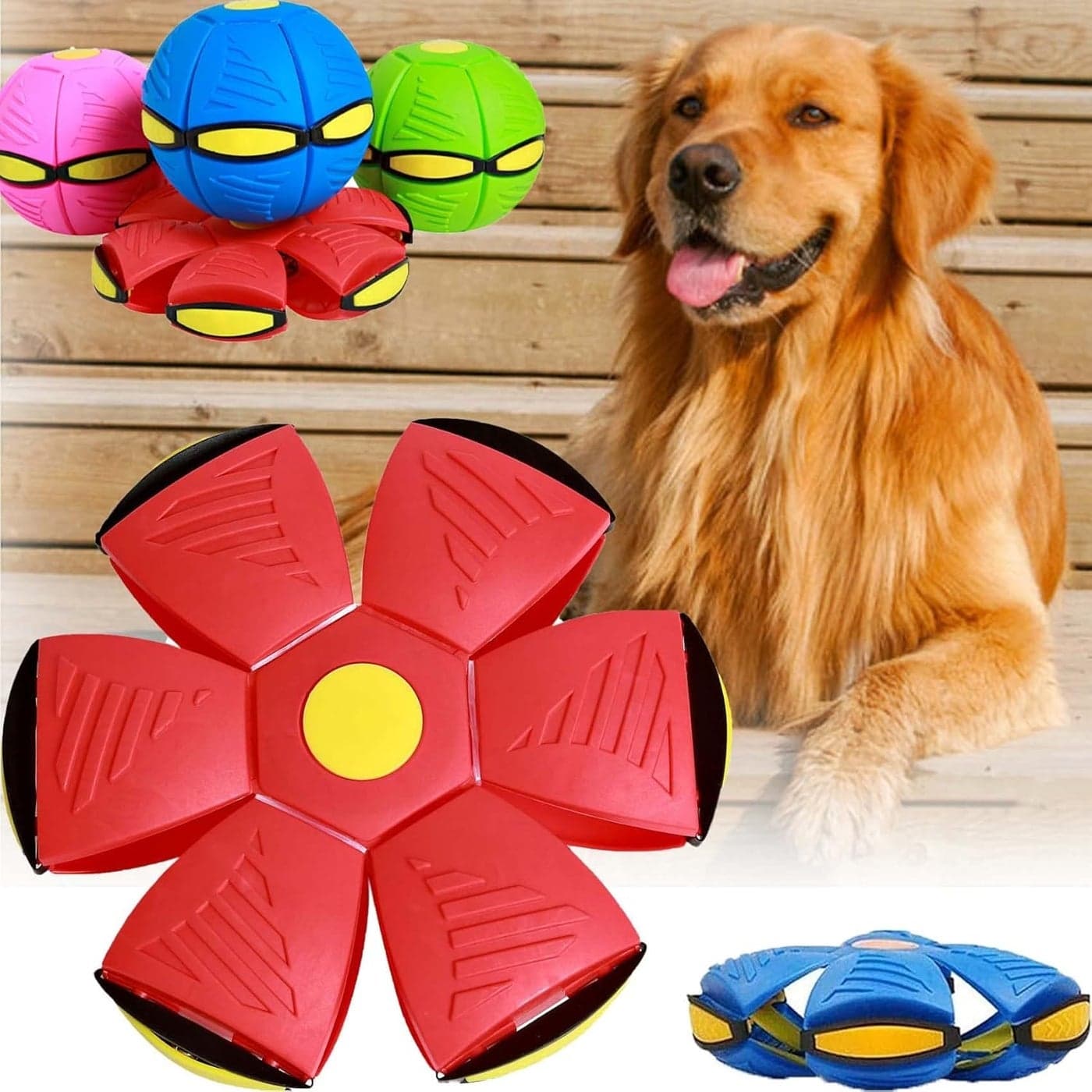 2023 New Flying Saucer Ball for Dogs, Interactive Pet Toy with 3 Lights, Red Color, Flying Disc Pet Toy, Fun Dog Plaything, Bright LED Ball