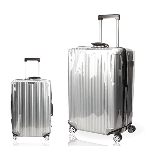 PUMHUBO No Disassembly Suitcase Covers for Luggage - Heavy Duty Clear PVC Luggage Cover, Transparent Suitcase Protector Cover Fit 19-30 Inch