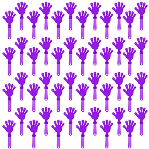 ZCYSRLQIN 48 Pcs Lilac Purple Hand Clappers 75 Inch Clappers Noisemakers Noise Makers Party Favors Plastic Clapper Sporting Events Cheers Ball Dance Basketball Football NoisemakersLilac Purple