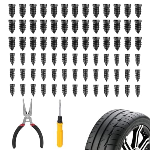 TIANMENSHAN 60PCS Screw in Tire Plugs Tire Repair Screws with 2in1 Screwdriver Needle Nose Pliers SelfTapping Tire Plug Kit for Fast Puncture Fix on Car Motorcycle Truck Tires