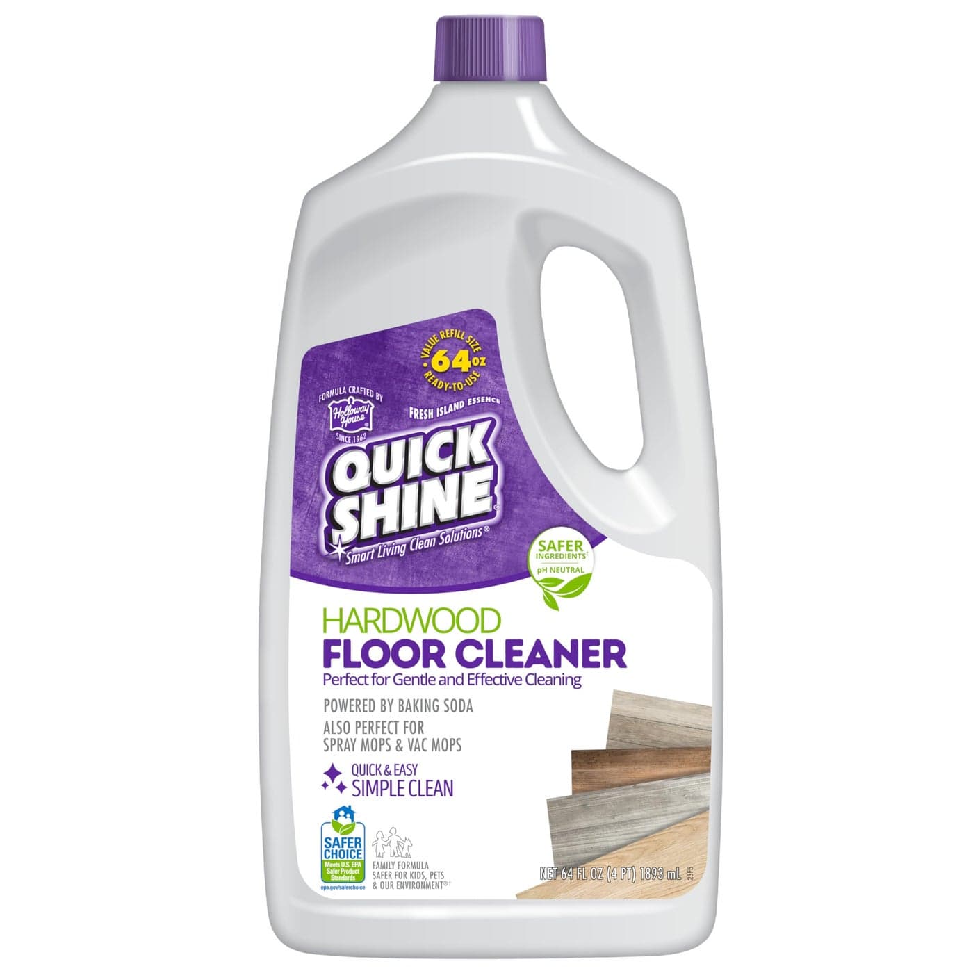 Quick Shine Hardwood Floor Cleaner 64oz Use in Spray Vac Mops Removes Dirt Scuff Marks ReadytoUse Streak Free No Rinse Safer Choice Cleaner Perfect for Gentle and Effective Cleaning