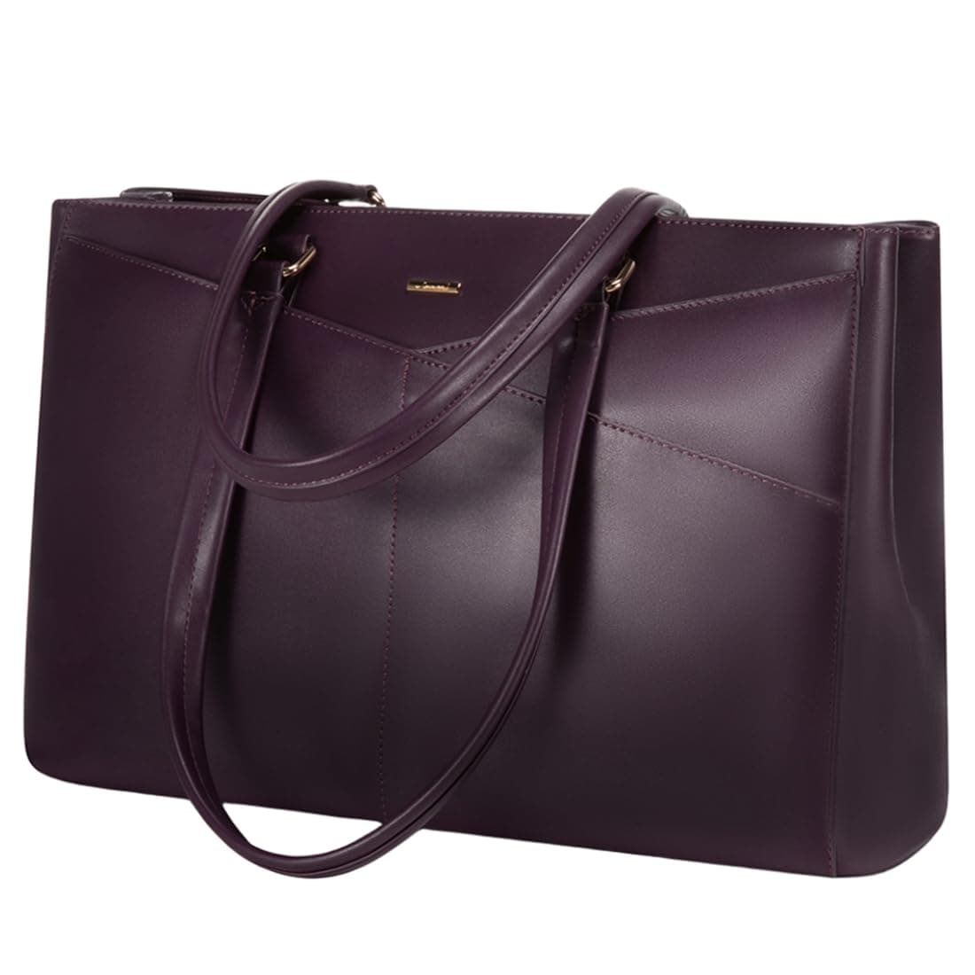 LOVEVOOK Laptop Bag for Women 15.6 Inch Tote Bags Waterproof Leather Briefcase Computer Women Business Office Work Bag,Mulberries Purple