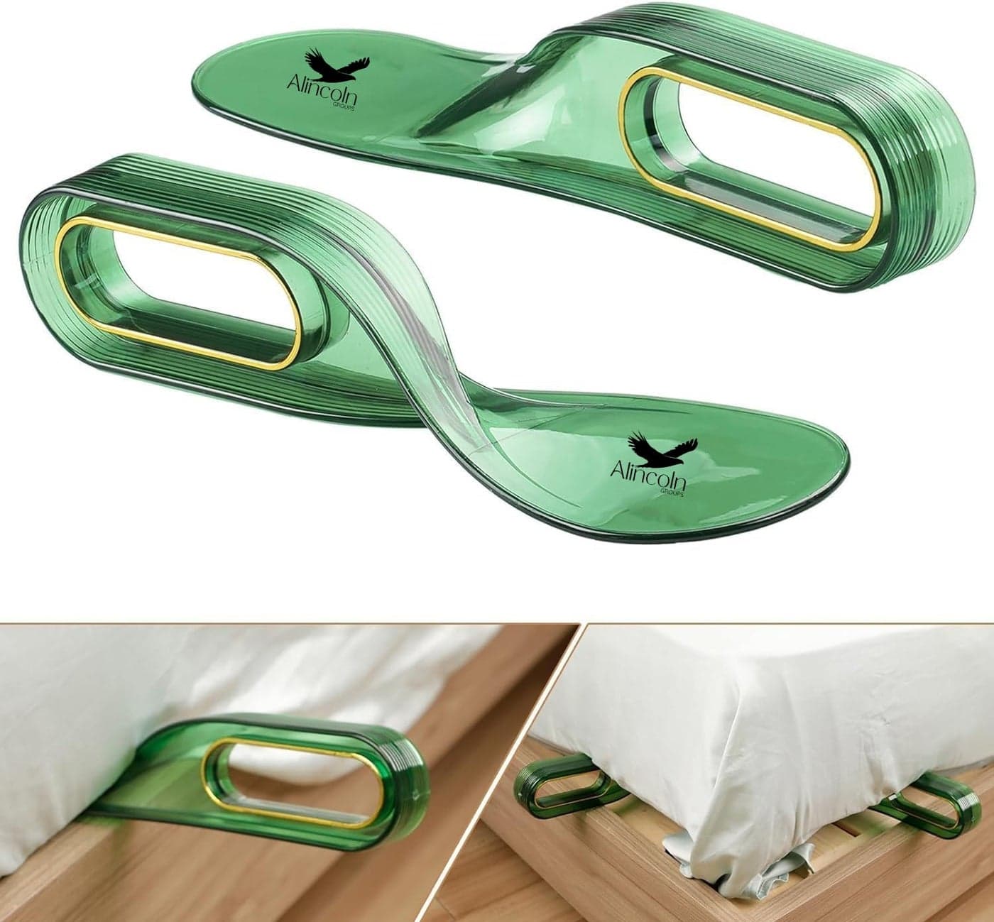 ALINCOLN Premium 11 inch 2 Pack Bedsheet Tucker Tool for Bed Making | Double Bed Mattress Lifter and Bed Sheet Tucking Tool for Elderly, Pregnant Women & Back Pain | Durable ABS Plastic - Green
