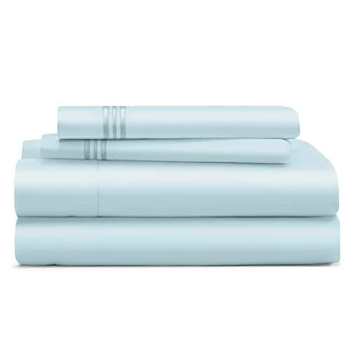 Cosy House Collection Everyday 1500 Series Bed Sheet Set - Ultra Soft & Cool Hotel Bedding - Deep Pocket - Wrinkle, Stain and Fade Resistant - 4 Piece Set (Cal King, Baby Blue)