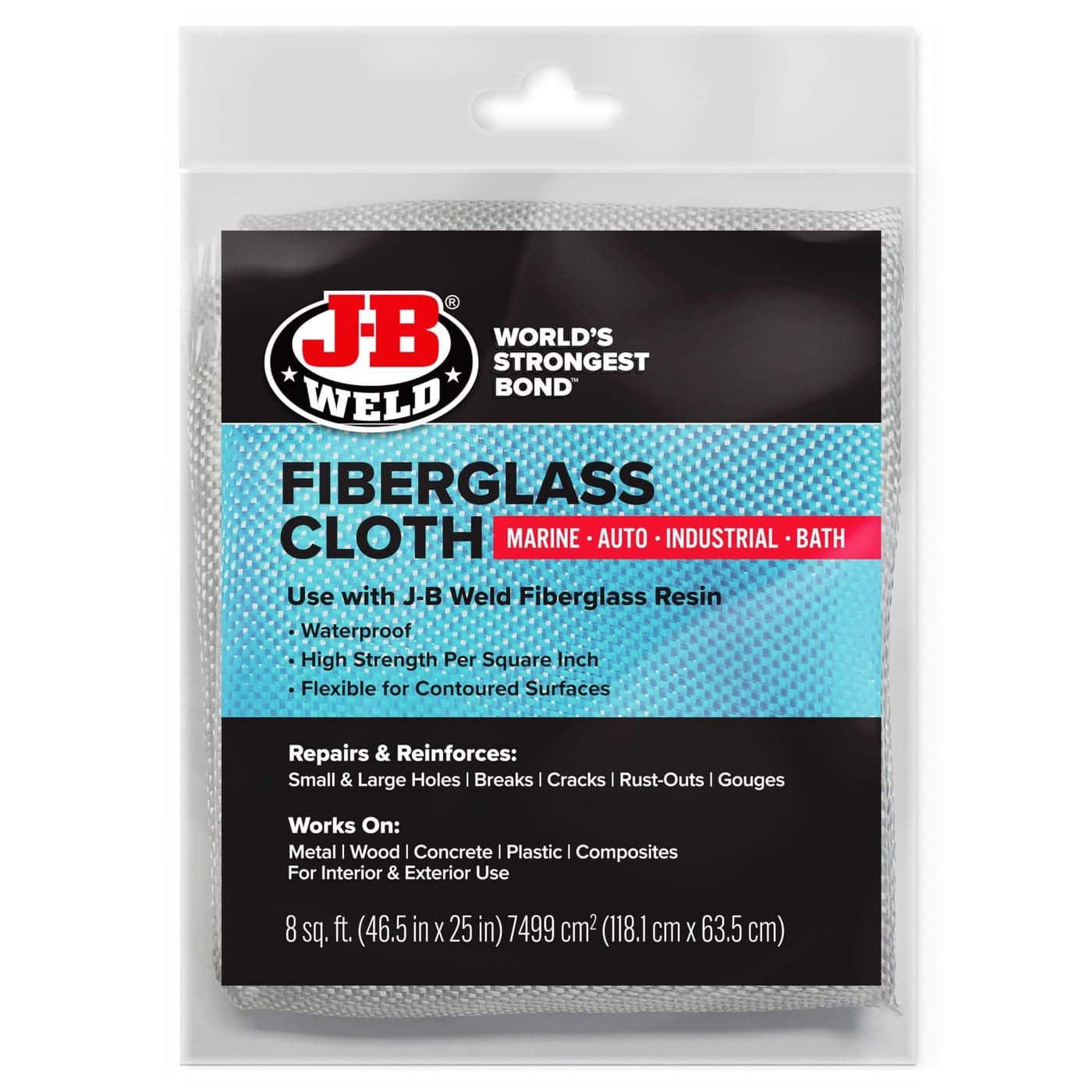 JB Weld Fiberglass Cloth 8 sq ft 465 x 25