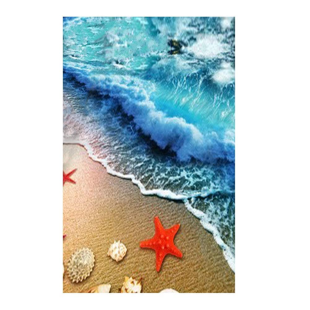ZaH Thin Area Rug NonSlip Doormat Carpet Printing Rug for Living Room Bedroom Kitchen Bathroom 2x3197x315 Wave