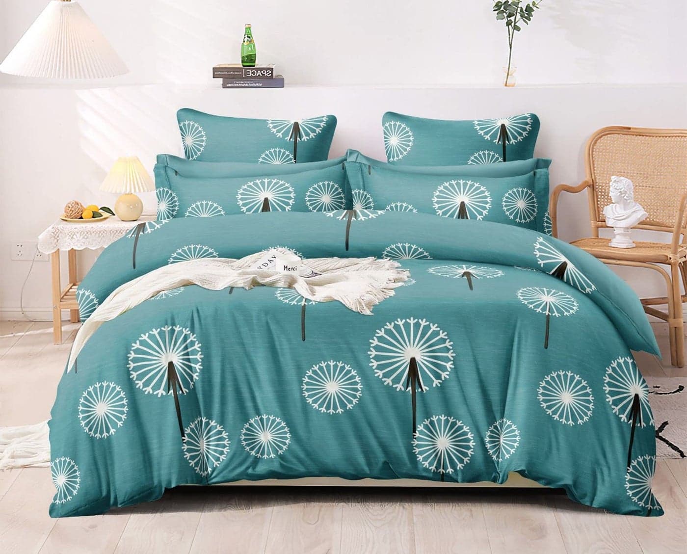 MOSHO 220 TC Glace Cotton King 9 Feet Comforter Set Double Bed (Green MOH)