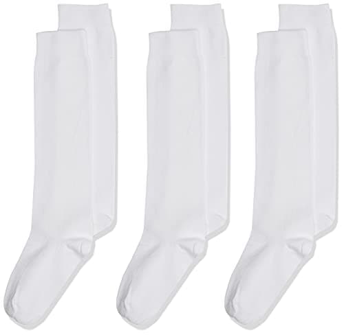 Jefferies Socks Little Girls' School Uniform Knee High (Pack of 3), White, Small, BBMP3735