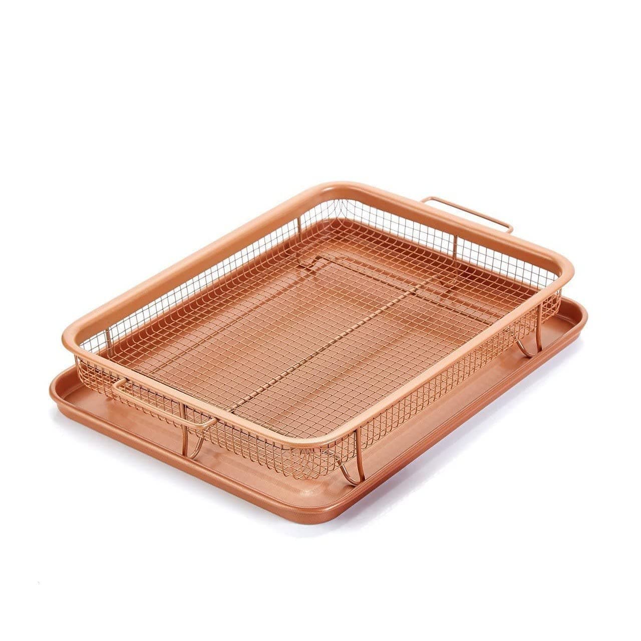 Foliam Kitchen DeepFried Food Drain Basin Rectangle Crispy Tray Filter Mesh FreshKeeping Basket NonStick Oil Pan 1