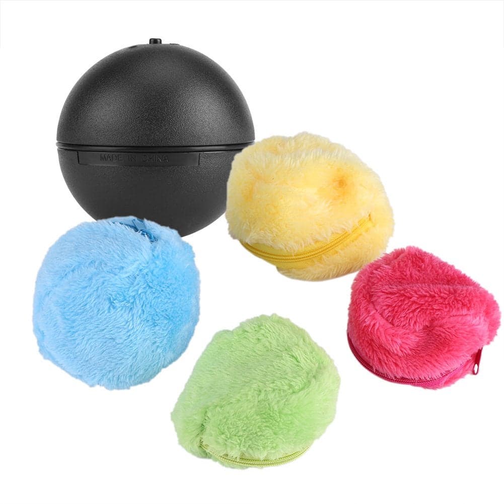 Magic Roller Ball Toy, Mini Cute Automatic Rolling Floor Robot Sweeping Ball, Electric Cleaner with 4pcs Colorful Covers Set
