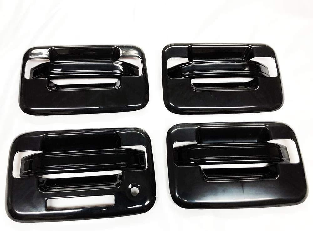 S SIZVER Ultra Finish Glossy-Black Series 8pcs Door Handle Covers with Keypad for 2004-2014 Ford F-150 Crew 4DR