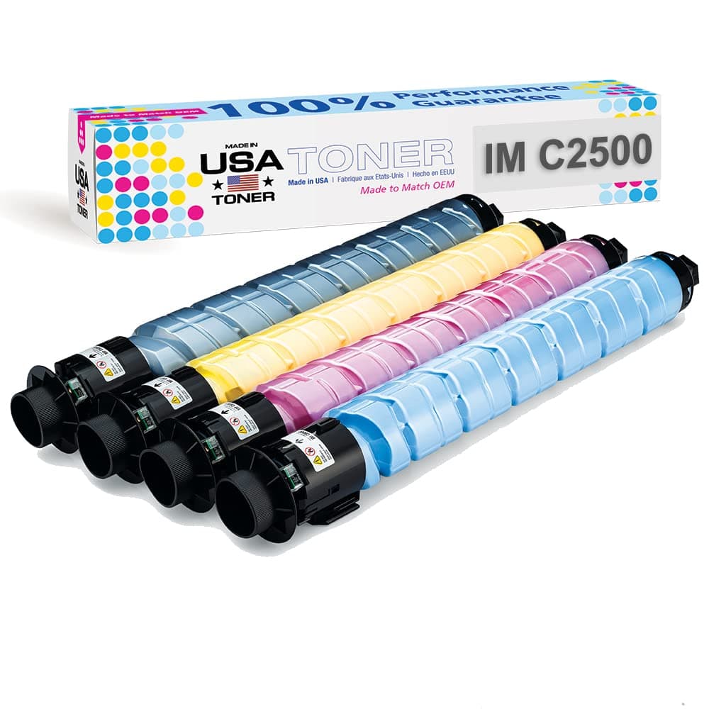 MADE IN USA TONER Compatible Replacement for Ricoh Lanier Savin IM C2000 IM C2500 842307 842310 842309 842308 Black Cyan Magenta Yellow 4 Pack