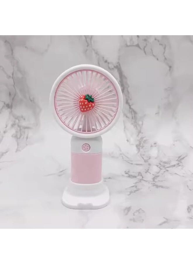 Mini Handheld Fan Battery Operated Small Personal Portable Fan Speed Adjustable USB Rechargeable Fan Cute Design Powerful for | Women,Men | Indoor,Outdoor pink