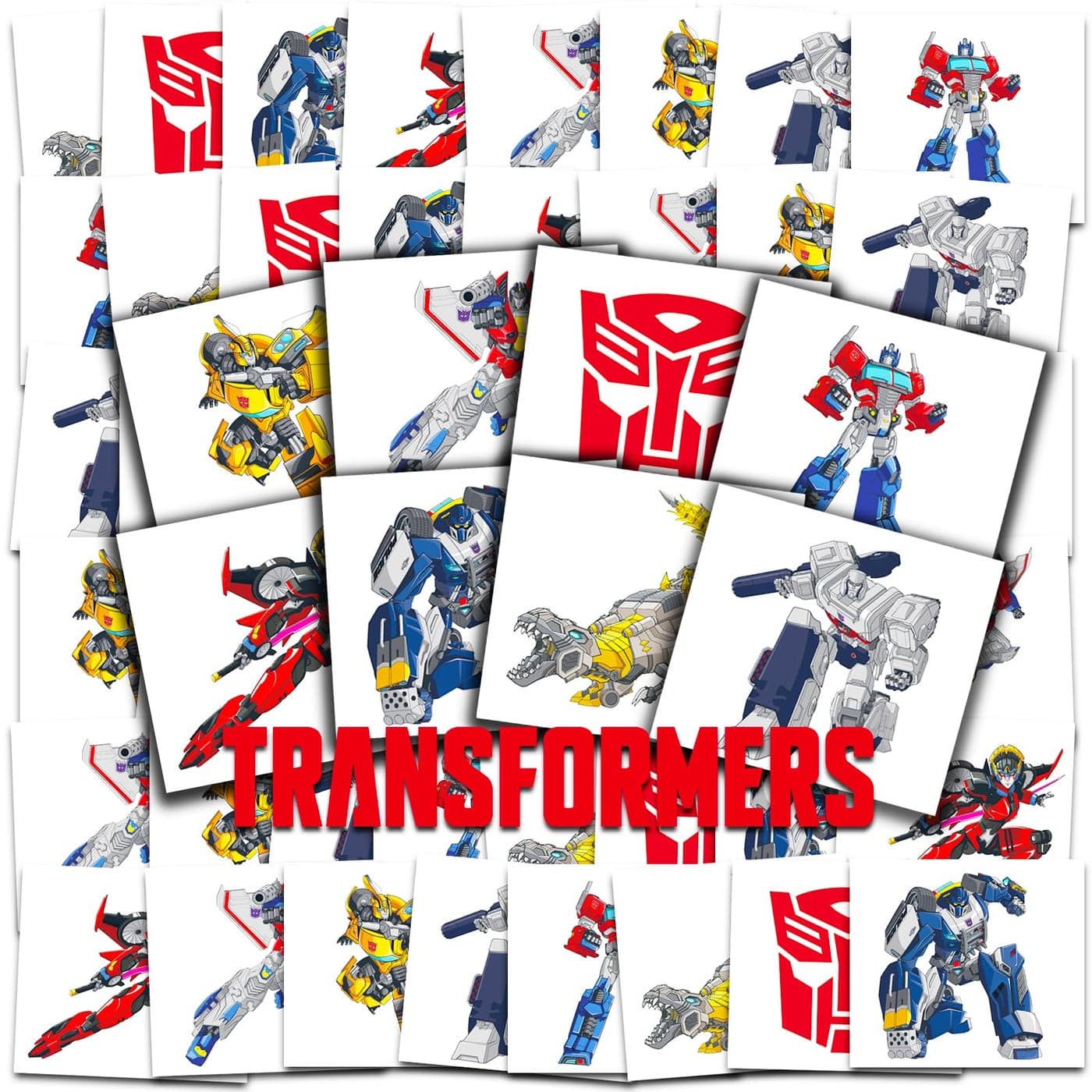 Transformers Temporary Tattoos Party Favors Bundle 70 Perforated Individual 2 x 2 Transformers Tattoos for Kids Boys Girls Transformers Party Supplies MADE IN USA