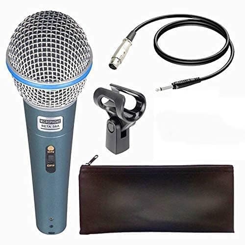Hybite Beta-58A Dynamic Cardioid XLR Unidirectional Microphone for Solo Vocals & Karaoke Singing, Speech etc (dosenot Work with Mobile and Computer)