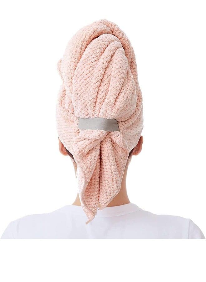 Large Microfiber Hair Towel Wrap for Women, Anti Frizz Hair Drying Towel with Elastic Strap, Fast Drying Hair Turbans for Wet Hair, Long, Thick, Curly Hair, Super Soft Hair Wrap Towels