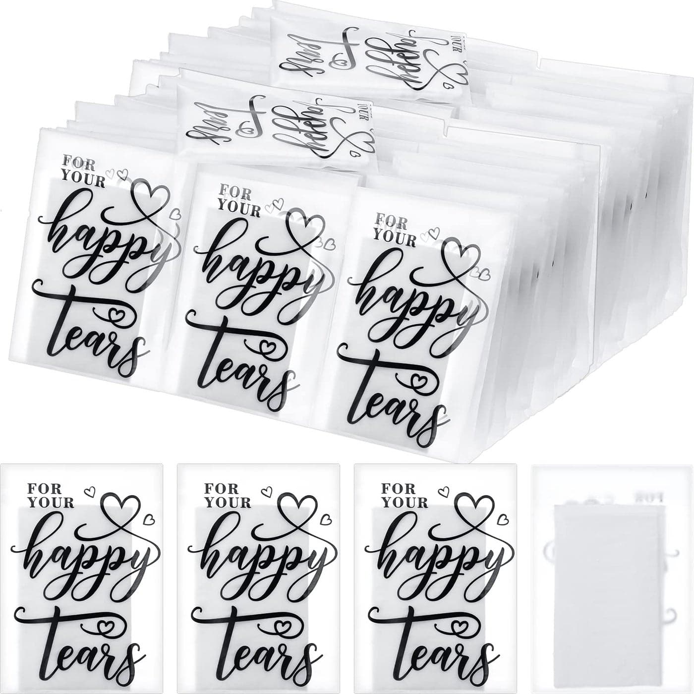 Lincia 120 Packs Wedding Tissues for Guests 3 Ply Happy Tears Tissue Packs for Wedding Bulk Individual Facial Travel Welcome Bag Stuffers for Bridal Favors Guests Gifts