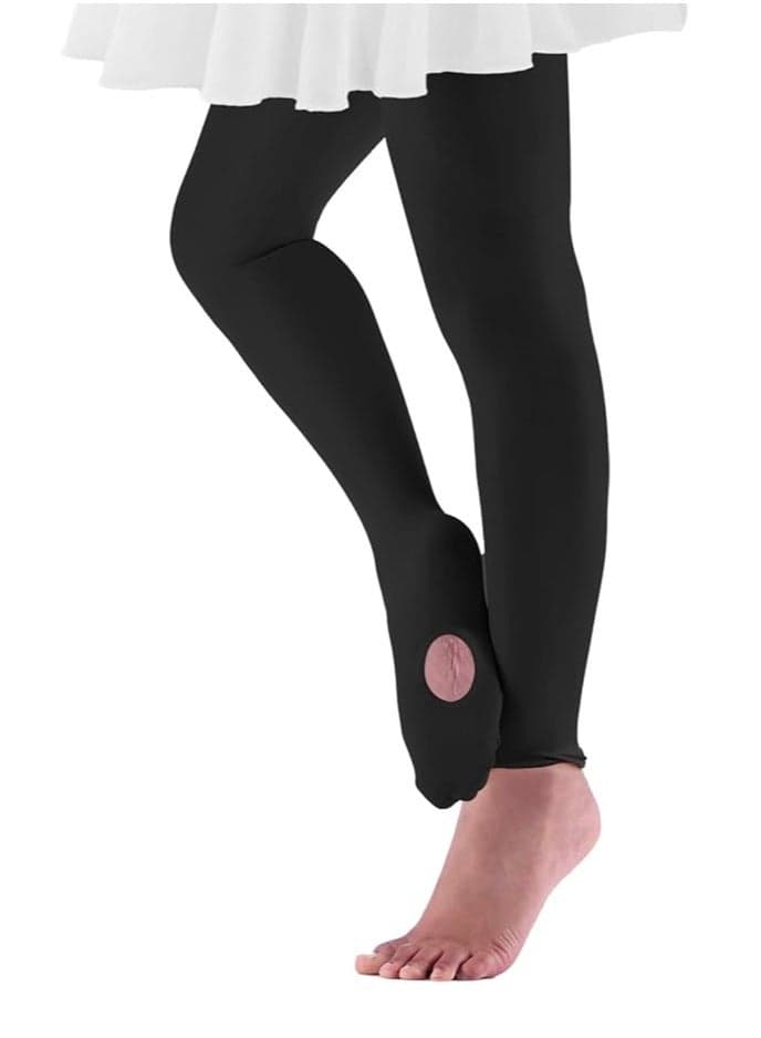 Girls Ballet Tights Convertible Dance Tights Transition Tights Suitable for Toddler Girls Stockings Black Size S (Reference Height 90-110cm)