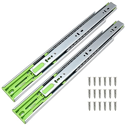 Volo 12 Inch Mild Steel Heavy Duty Telescopic Soft Close Slide Full Extension Ball Bearing Metal Cabinet Drawer Slides,Load Bearing Capacity 45 kg | Silver | 1 Set