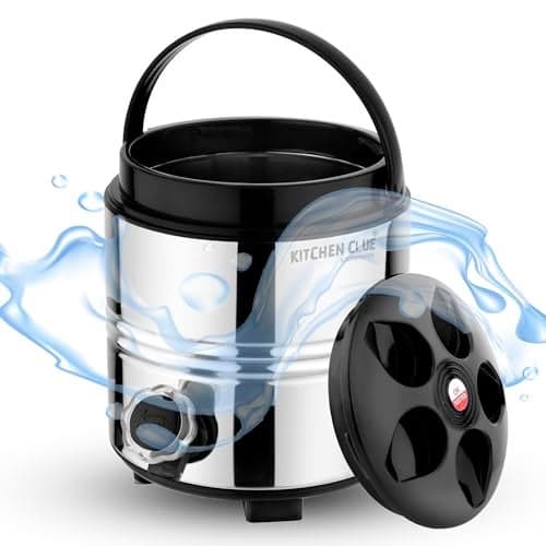 Kitchen Clue Stainless Steel Water Container I 3 Liter, Silver Color I HOT & Cold PUF Insulated I Suitable to Store Hot Tea/Water/Coffee I It Keeps Beverages Fresh & Hot & Cold for Longer Time