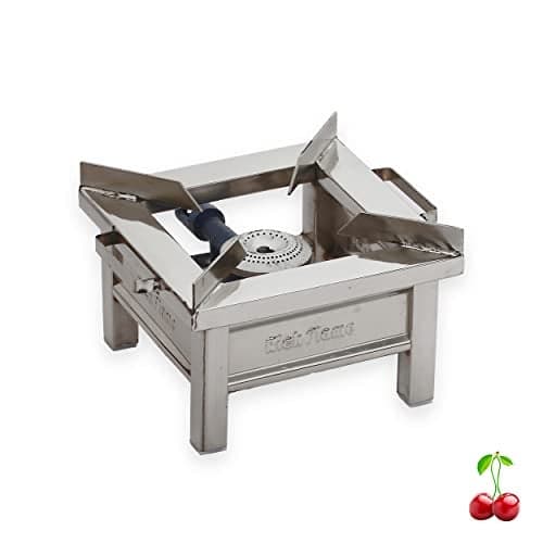 Rich Flame Gas Stove 1 Burners Steel | ISI Certified | Home & Kitchen Gas Chulha Commercial Single Gas Stoves Stainless Steel | Iron Single Burner | Canteen Bhatti | Cooktops LPG & PNG Compatible