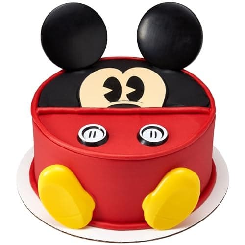 DecoSet® Disney Mickey Mouse Cake Topper, 7-Piece Topper Set with Ears, Eyes, Buttons and Shoes, Made of Food-Safe Plastic