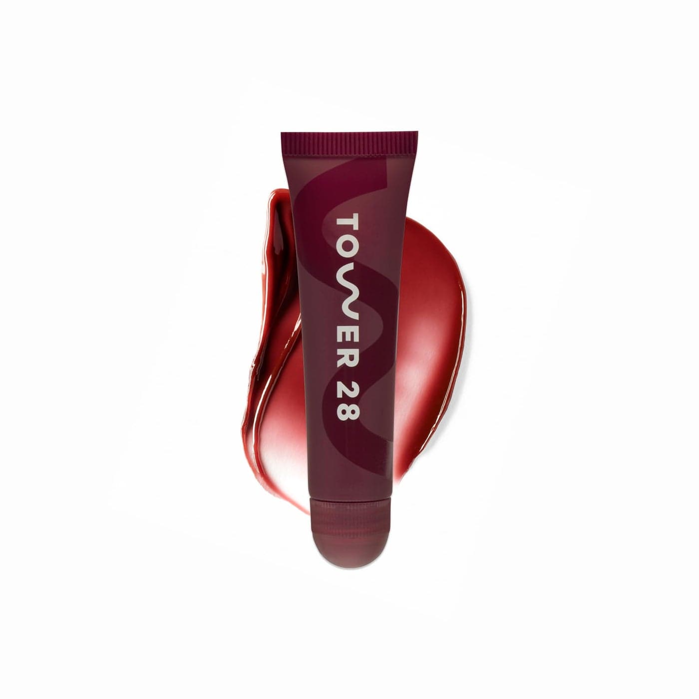 Tower 28 LipSoftie Hydrating Tinted Lip Treatment Balm Moisturizing Lip Mask for Chapped Lips Ube Vanilla Flavor Sheer Burgundy Gloss