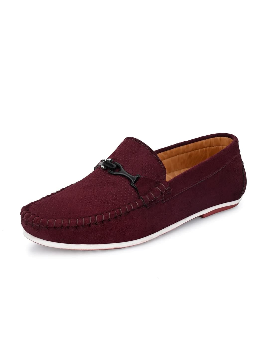 MACTREE Men's Premium Casual Loafers (Cherry, Numeric_7)