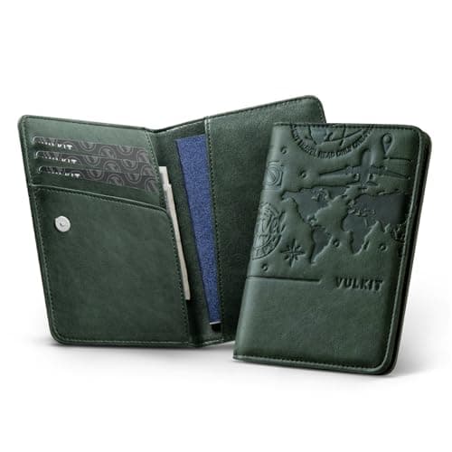 VULKIT Passport Holder Magnetic Closure RFID Blocking Travel Wallet Passport Book Cover Boarding Pass Holder Travel Essentials