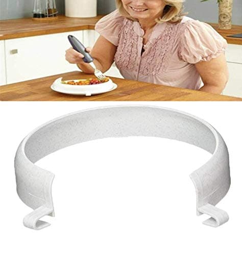 Plate Food Guard for Parkinson Patient, Clip-On Spill Prevention Scooping Food Dining Aid Assistant, Eating Easier for Disabled, Elderly, Handicapped and Stroke