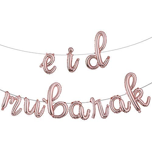 16 inch lowercase Eid MUBARAK Foil Balloons Party Decoration Supplies Ramadan Decoration Gold EID Balloons For Muslim EID Ballon L Eid Rose Gold