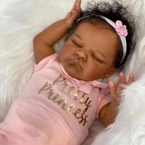 Zero Pam Biracial Reborn Baby Dolls Black Girl 19 Inch Reborn Black Baby Dolls Realistic Mixed Race Babys Doll African American Toddler Doll with Hair Lifelike Newborn Babies for Kids 3