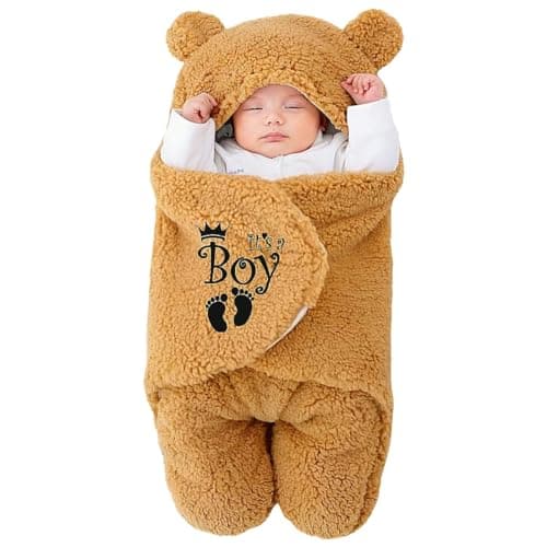 Swissberry Baby Blanket New Born Pack of Hooded Wearable Swaddle Wrappers Security Blankets Pack of 1 Pc.(Beige, 0-6 Months)