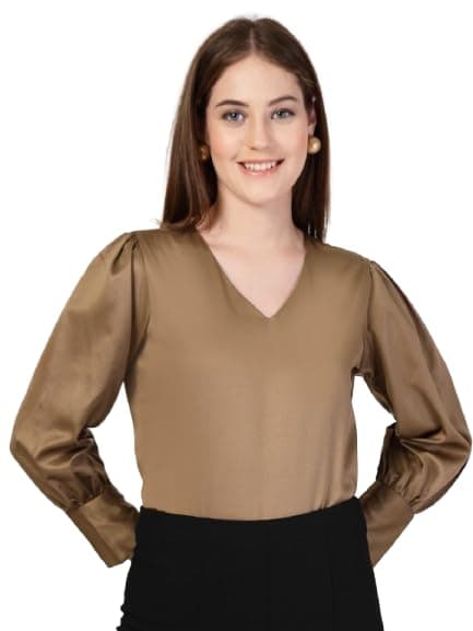 Style Quotient Women Bronze Satin Top