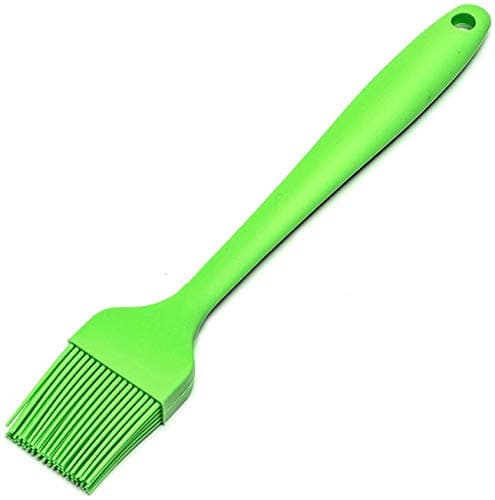 we3 Silicone Basting Brush Silicone Bristles for BBQ Grilling Pastry Turkey Baster Oil Brush for Kitchen Cooking & Baking BPA Free, FDA Approved (Green)