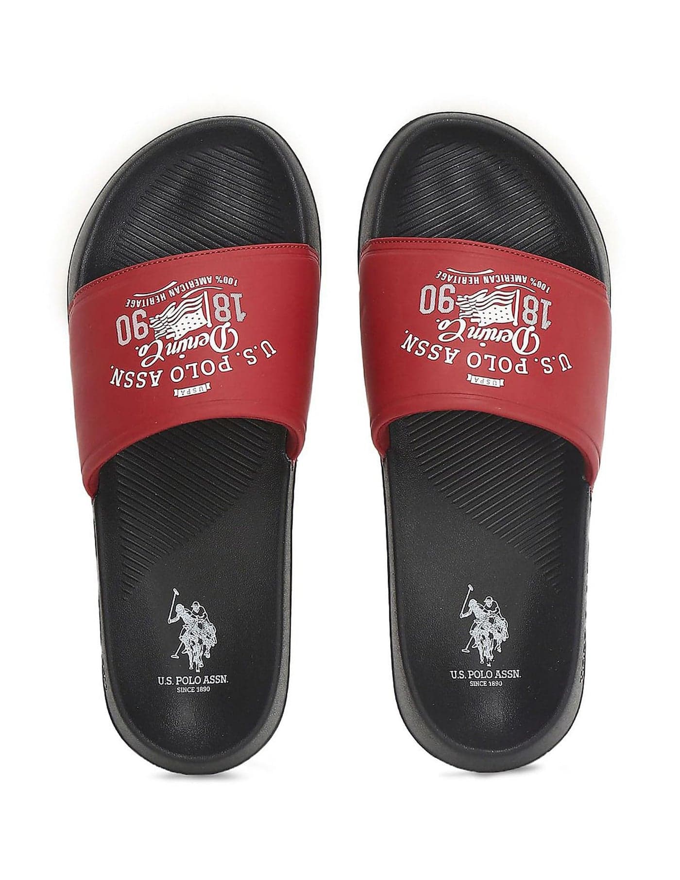 U.S. POLO ASSN. Mens TOPLIN 5.0 Red Sliders - (UK11) (UK12) (2FD24801R05)