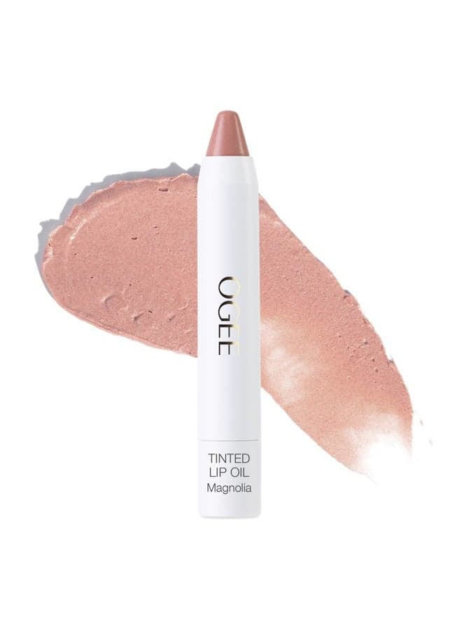 Tinted Sculpted Lip Oil - Lip Stain Made with 100% Organic Coconut Oil, Jojoba Oil, and Vitamin E - Best as Lip Balm, Lip Color or Lip Treatment - MAGNOLIA