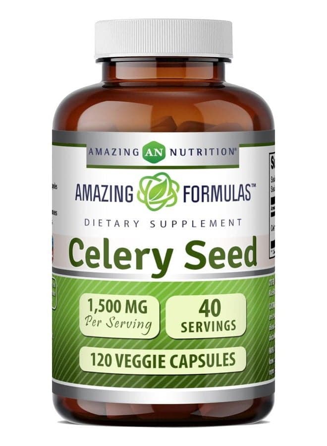 Formulas Celery Seed Extract 1500 mg Per Serving 120 Veggie Capsules - Non GMO, Gluten-Free -Natural - Supports Liver and Urinary Tract Health - Promotes Healthier Circulation